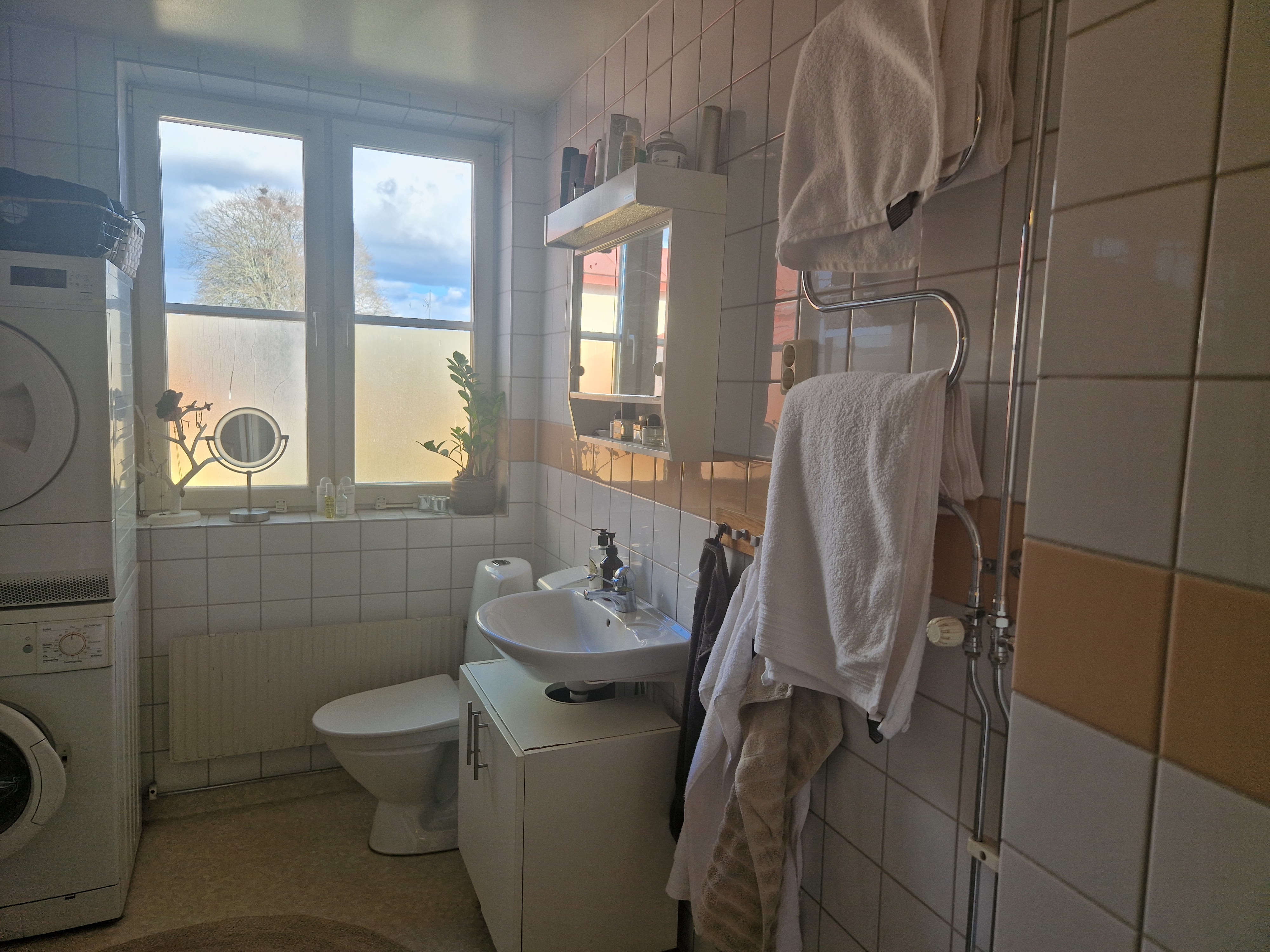 Badrum i tvåa på Hantverksgatan 12 i Halmstad