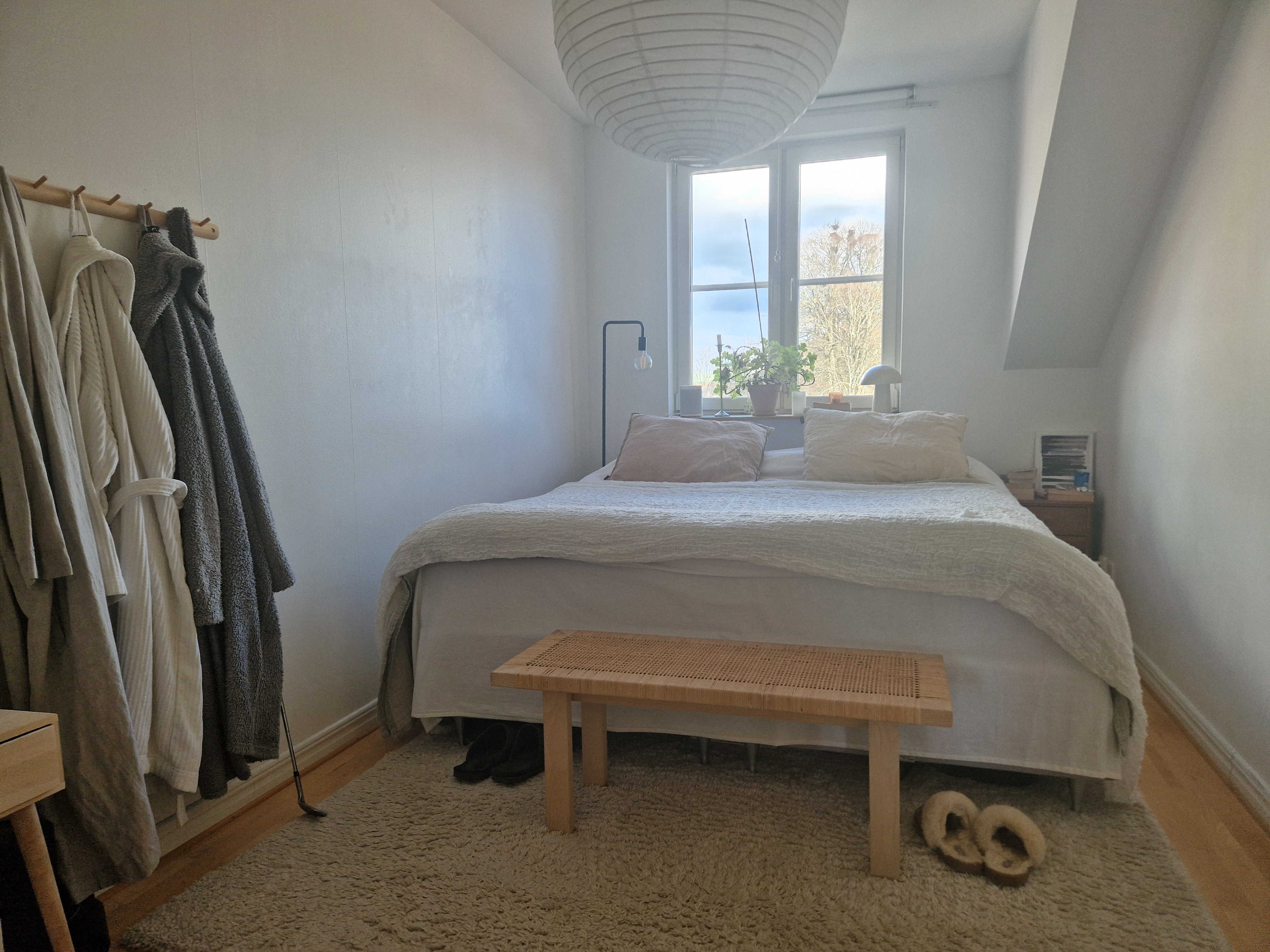 Sovrum i tvåa på Hantverksgatan 12 i Halmstad
