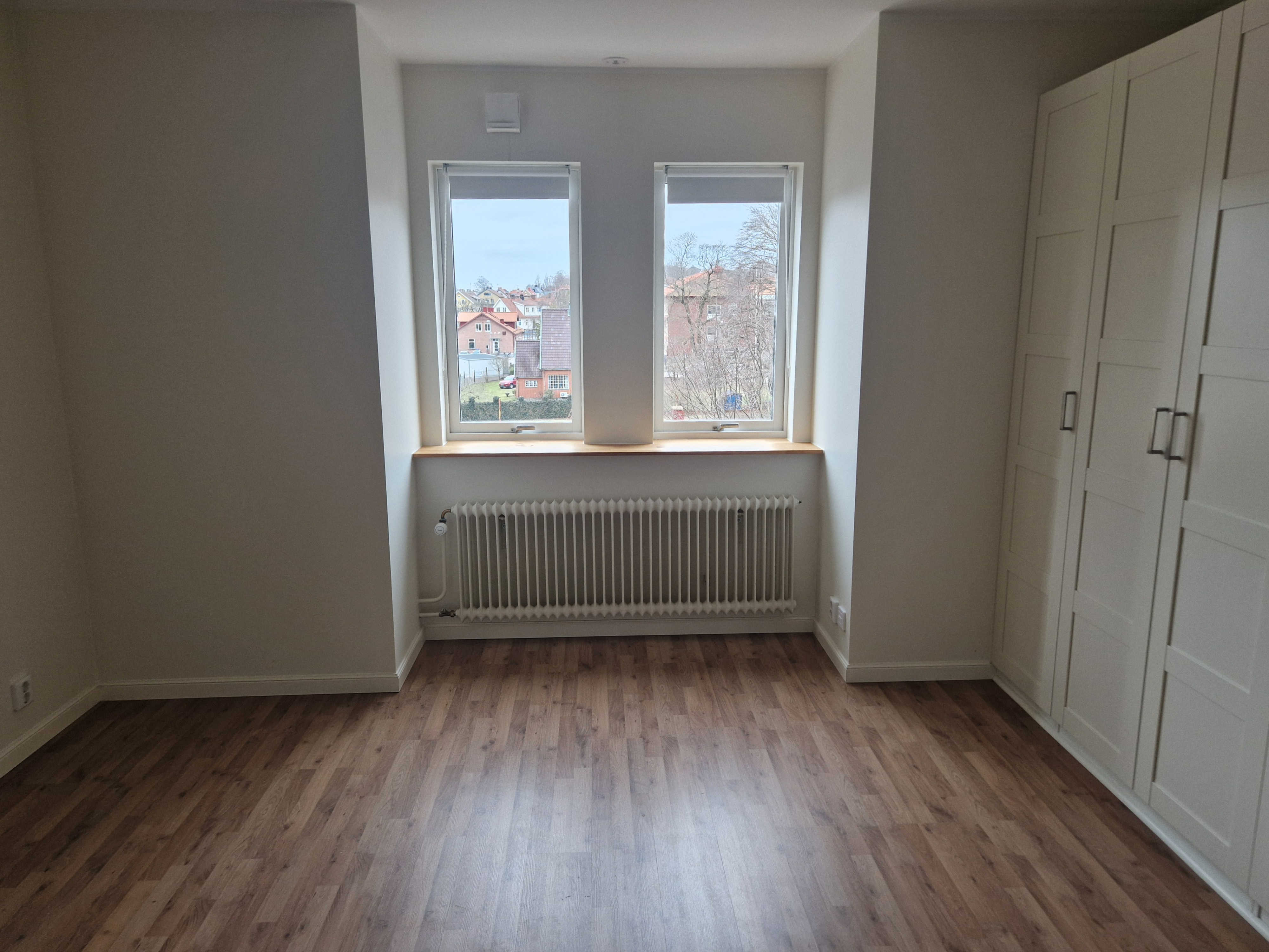 Sovrum i modern tvåa på Vattugatan 4 i Halmstad
