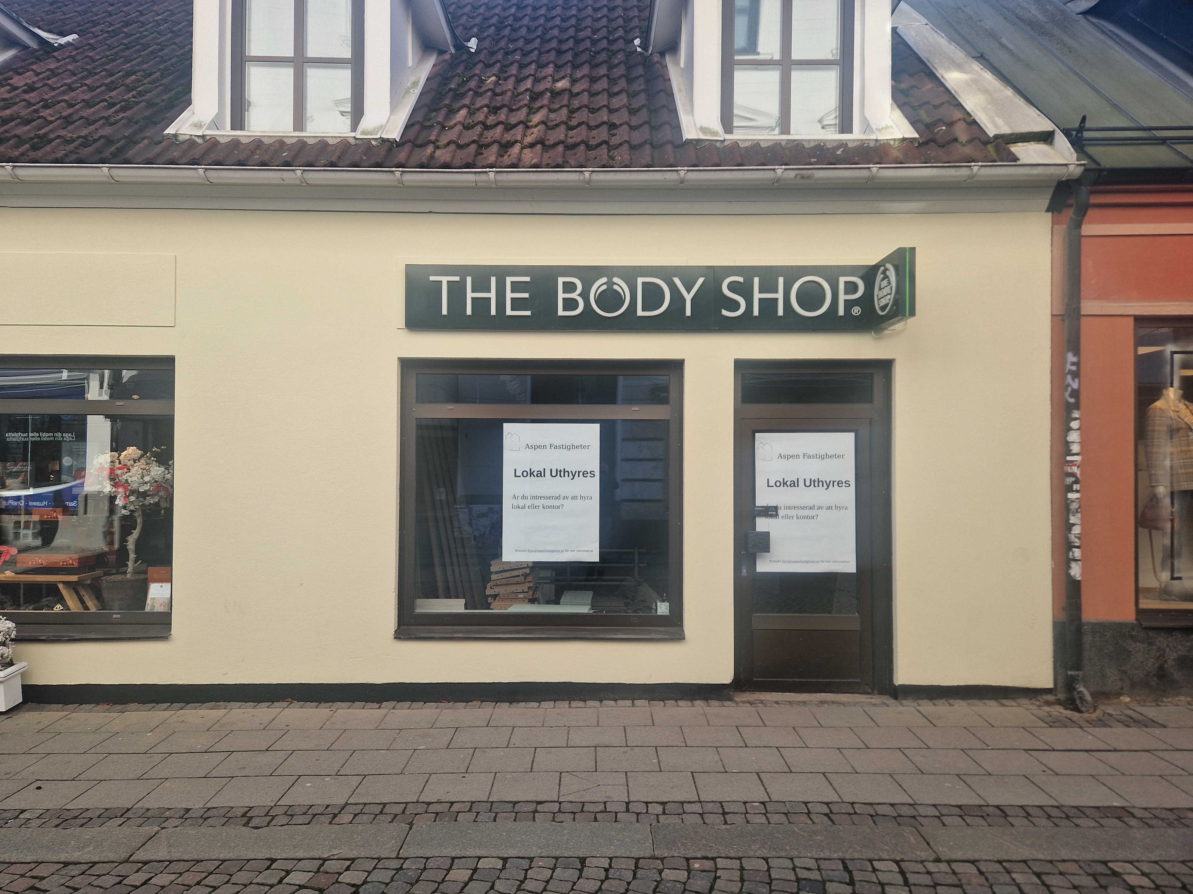 Ledig butikslokal på Lilla Fiskaregatan i Lund.